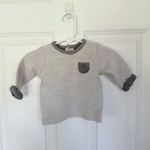 Carter's Light Gray Baby Sweater with Pocket - Size 3 months